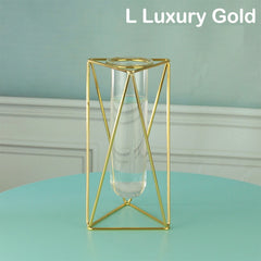 Creative golden Glass Vase