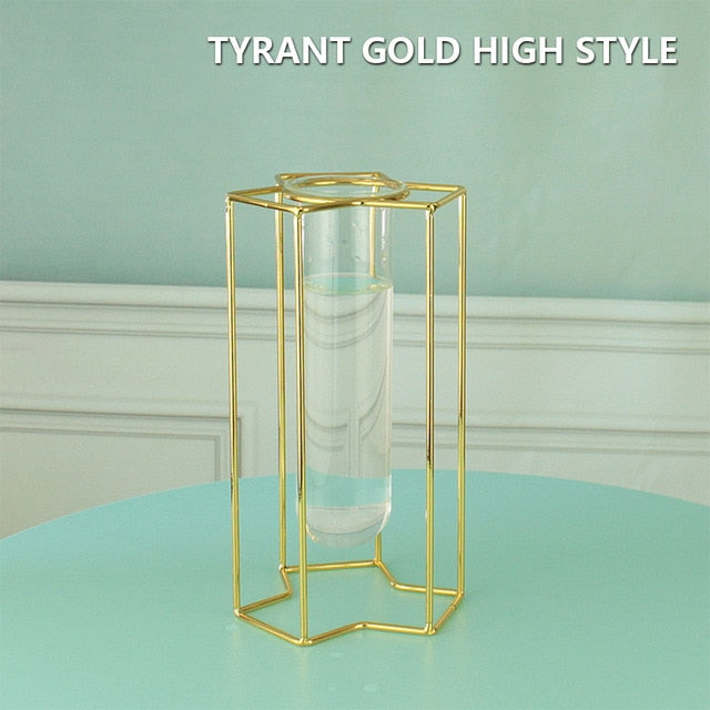 Creative golden Glass Vase