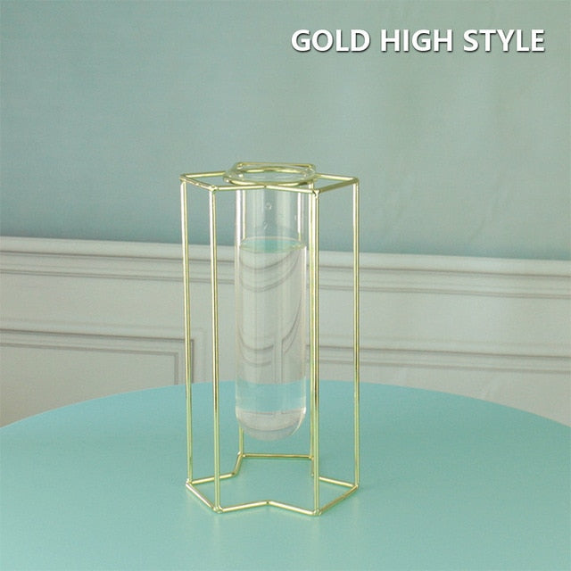 Creative golden Glass Vase