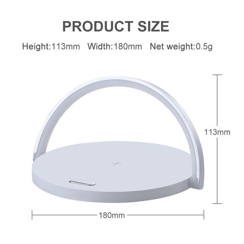 10W Qi Fast Wireless Charger For iPhone Table Night Light Pad