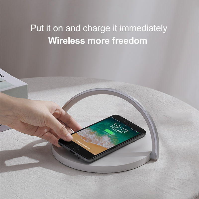 10W Qi Fast Wireless Charger For iPhone Table Night Light Pad