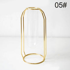 Creative golden Glass Vase