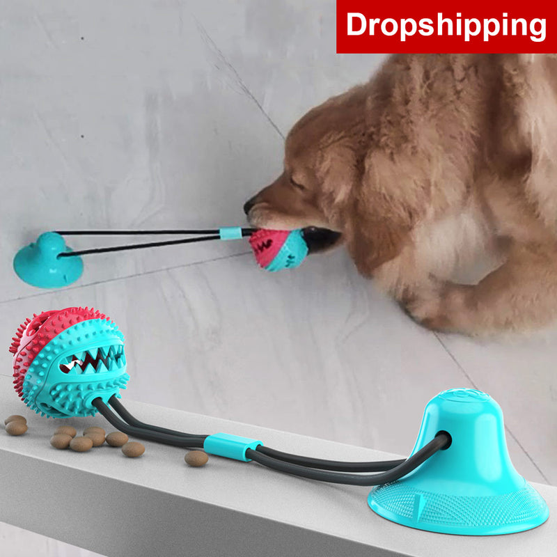 Dogs Push Ball Toy Pet Tooth Cleaning Toothbrush for Puppy