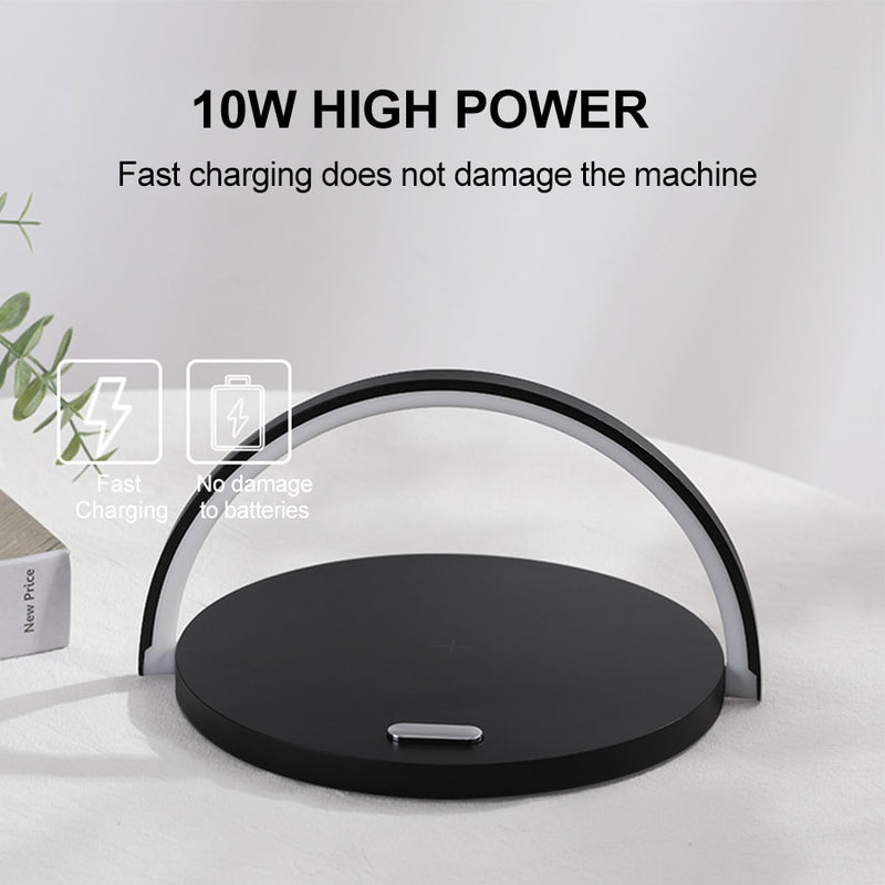 10W Qi Fast Wireless Charger For iPhone Table Night Light Pad