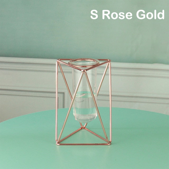 Creative golden Glass Vase